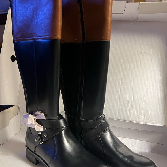 BANDOLINO “TALL” BLK/BRN Multi-LEATHER 🐎Jimani Riding Boots NEW w/or without Box - Picture 4 of 16